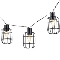 Kirkland's Home Outdoor Lighting-Wire Round Cage Solar Outdoor String Lights