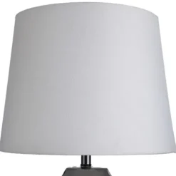 Kirkland's Home Table Lamps-Wire-Brushed Silver And Brown Column Table Lamp