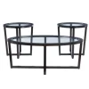 Kirkland's Home Coffee Tables-Wood & Glass Top 3-Pc. Table Set