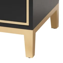 Kirkland's Home Nightstands-Wood & Gold Accent 2-Drawer Nightstand