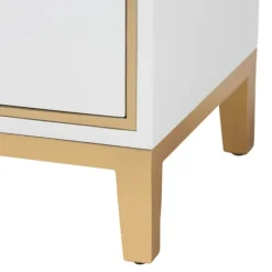Kirkland's Home Nightstands-Wood & Gold Accent 2-Drawer Nightstand