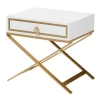 Kirkland's Home Nightstands-Wood & Gold X-Base Nightstand