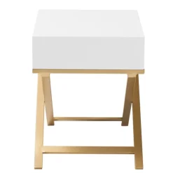 Kirkland's Home Nightstands-Wood & Gold X-Base Nightstand