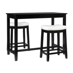 Kirkland's Home Dining Tables-Wood & Upholstered Stools 3-Pc. Dining Set