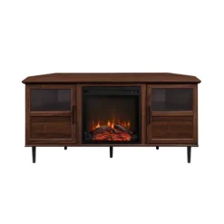 Kirkland's Home Tv Stands & Media Consoles-Wood Alcove Doors Led Fireplace Media Cabinet