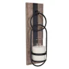 Kirkland's Home Sconces-Wood And Black Metal Geometric Sconce