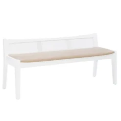Kirkland's Home Benches & Ottomans-Wood And Cane Upholstered Bench