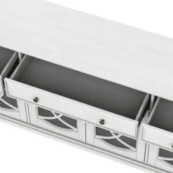 Kirkland's Home Tv Stands & Media Consoles-Wood And Glass 4-Door Media Cabinet