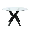 Kirkland's Home Dining Tables-Wood And Glass X-Base Dining Table