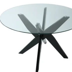 Kirkland's Home Dining Tables-Wood And Glass X-Base Dining Table