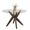 Kirkland's Home Dining Tables-Wood And Glass X-Base Dining Table