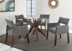 Kirkland's Home Dining Tables-Wood And Glass X-Base Dining Table