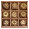 Kirkland's Home Decorative Accents-Wood And Gold Tic Tac Toe Game Set