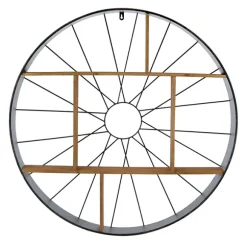 Kirkland's Home Shelves-Wood And Iron Bicycle Wheel Shelf