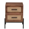 Kirkland's Home Nightstands-Wood And Metal 2-Drawer Nightstand