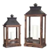 Kirkland's Home Lanterns-Wood And Metal Embossed Lanterns, Set Of 2