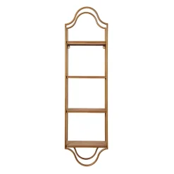 Kirkland's Home Shelves-Wood And Metal Gold Wall Shelf