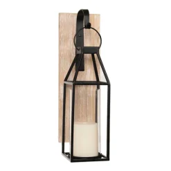 Kirkland's Home Sconces-Wood And Metal Hanging Lantern Sconce