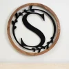 Kirkland's Home Monogram Wall Decor-Wood And Metal Laurel Monogram S Plaque