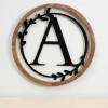 Kirkland's Home Monogram Wall Decor-Wood And Metal Laurel Monogram A Plaque
