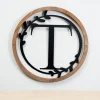 Kirkland's Home Monogram Wall Decor-Wood And Metal Laurel Monogram T Plaque