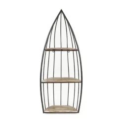 Kirkland's Home Shelves-Wood And Metal Row Boat Wall Shelf