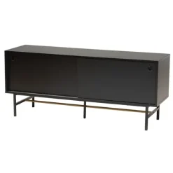 Kirkland's Home Tv Stands & Media Consoles-Wood And Metal Sliding Door Tv Stand