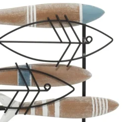 Kirkland's Home Statues & Figurines-Wood And Metal Stand Fish Sculpture