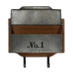 Kirkland's Home Wall Storage-Wood And Metal Wall Storage Mail Box With Hooks