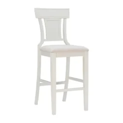 Kirkland's Home Bar Stools & Counter Height Stools-Wood And Rattan Upholstered Bar Stool