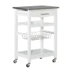 Kirkland's Home Kitchen Islands & Bar Carts-Wood And Stainless Steel Kitchen Cart