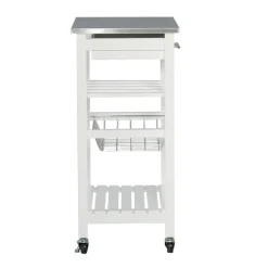 Kirkland's Home Kitchen Islands & Bar Carts-Wood And Stainless Steel Kitchen Cart