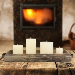 Kirkland's Home Decorative Bowls & Jars-Wood Bark Serving Tray With Metal Handles