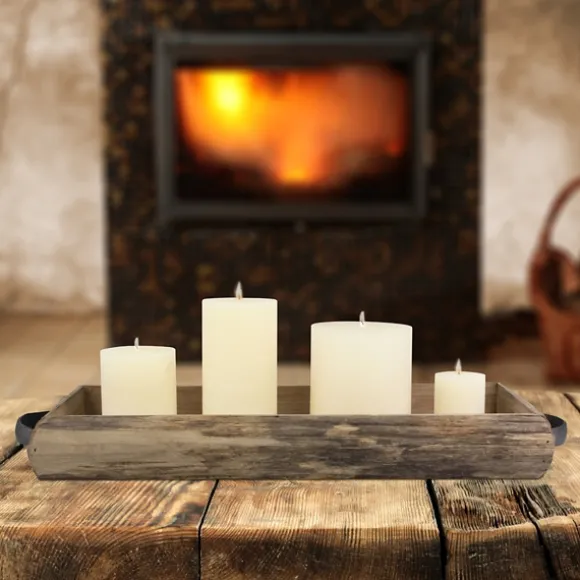 Kirkland's Home Decorative Bowls & Jars-Wood Bark Serving Tray With Metal Handles