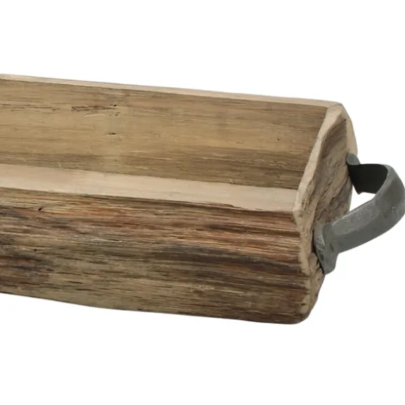 Kirkland's Home Decorative Bowls & Jars-Wood Bark Serving Tray With Metal Handles