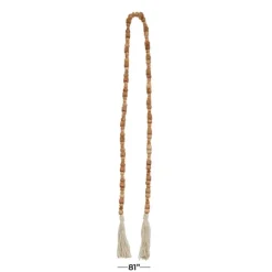 Kirkland's Home Decorative Accents-Wood Beads Cream Tassel Garland
