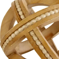 Kirkland's Home Bowl Filler-Wood Carved Bead Orbs, Set Of 3