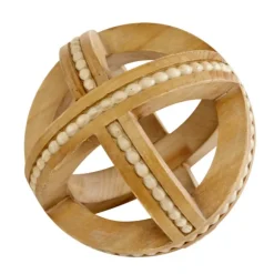 Kirkland's Home Bowl Filler-Wood Carved Bead Orbs, Set Of 3
