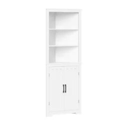 Kirkland's Home Bathroom Furniture-Wood 2-Door Corner Storage Cabinet
