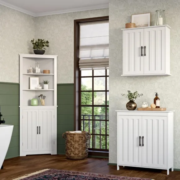 Kirkland's Home Bathroom Furniture-Wood 2-Door Corner Storage Cabinet