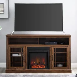 Kirkland's Home Tv Stands & Media Consoles-Wood 2-Door Led Fireplace Cabinet