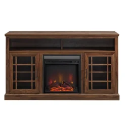Kirkland's Home Tv Stands & Media Consoles-Wood 2-Door Led Fireplace Cabinet