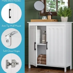 Kirkland's Home Bathroom Furniture-Wood 2-Door Storage Cabinet