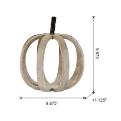 Kirkland's Home Statues & Figurines-Wood Frame Metal Stem Pumpkin Statue