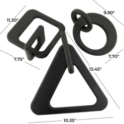 Kirkland's Home Statues & Figurines-Wood Geometric Chain Sculptures, Set Of 3