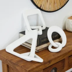 Kirkland's Home Statues & Figurines-Wood Geometric Chain Sculptures, Set Of 3