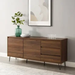 Kirkland's Home Tv Stands & Media Consoles-Wood Hairpin Legs Media Cabinet