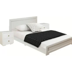 Kirkland's Home Beds & Headboards-Wood King Platform Bed And 2-Nightstand Set