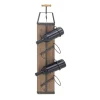 Kirkland's Home Wall Storage-Wood Panel Black Metal Wine Rack