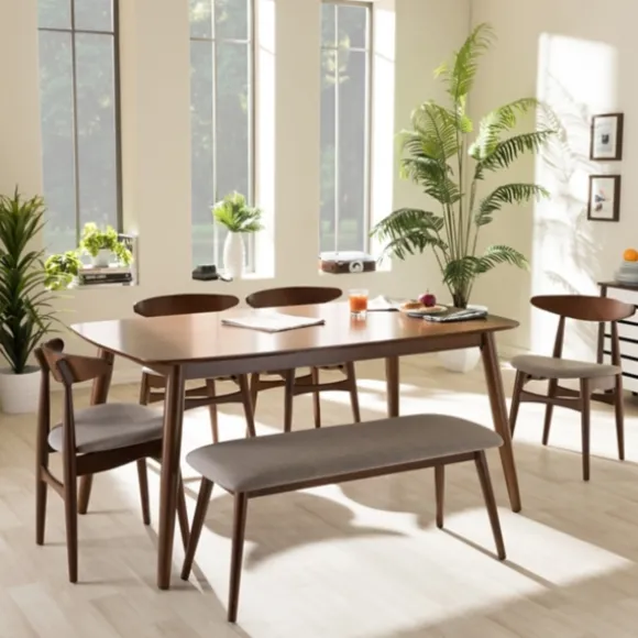 Kirkland's Home Dining Tables-Wood 6-Pc. Mid-Century Modern Dining Set